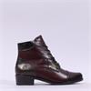 Remonte Low Block Heel Laced Ankle Boot - Wine Combi